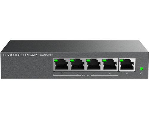 Switch 5 Puertos Gigabit 4 Puertos PoE Grandstream GWN7700P